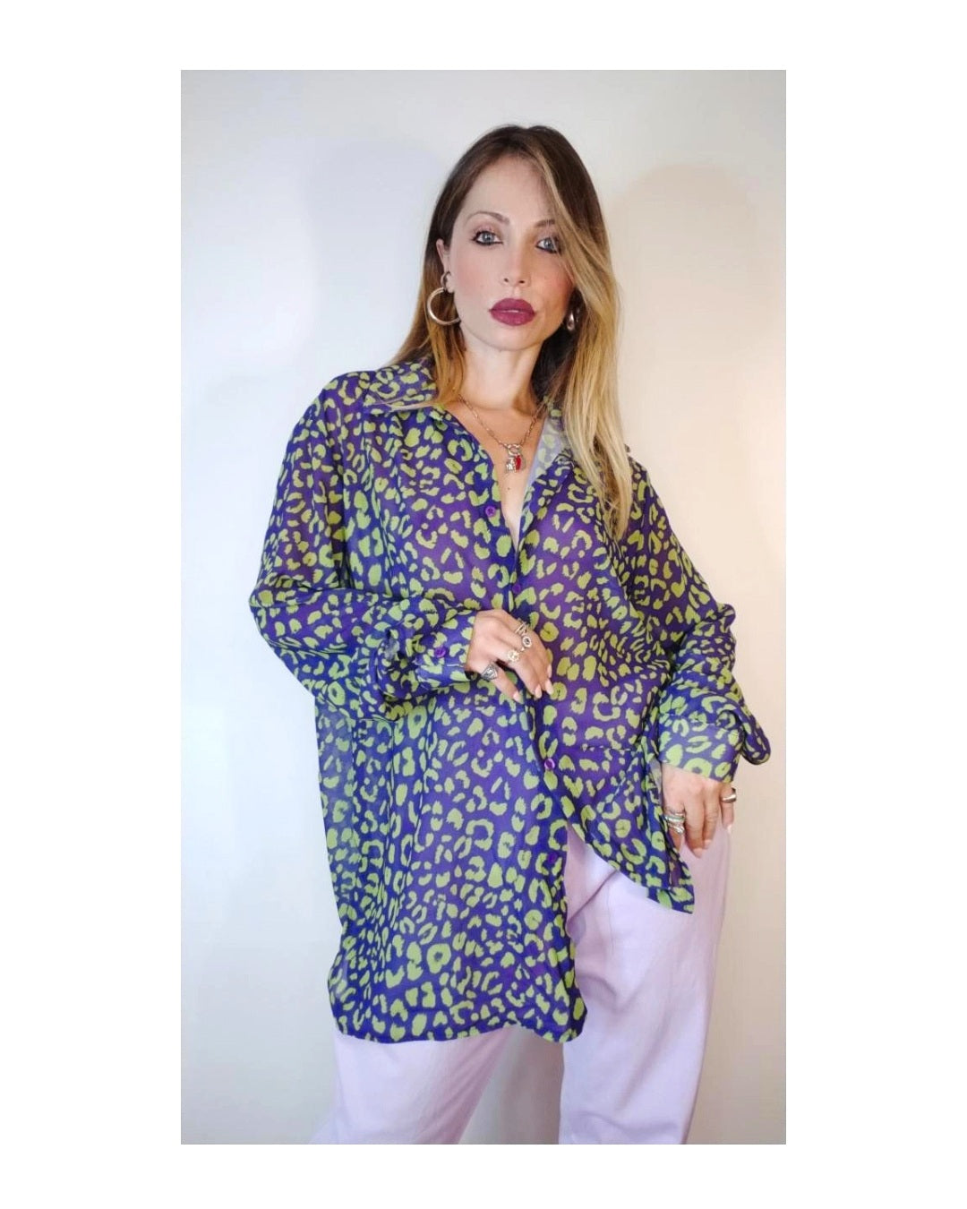 Camicia velata over, ANIMALIER BICOLOR!