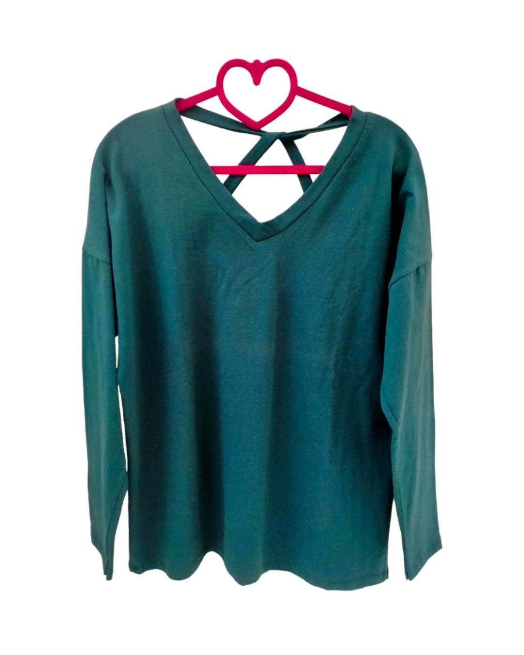 100% linen crossover sweater: BLACK or BOTTLE GREEN!