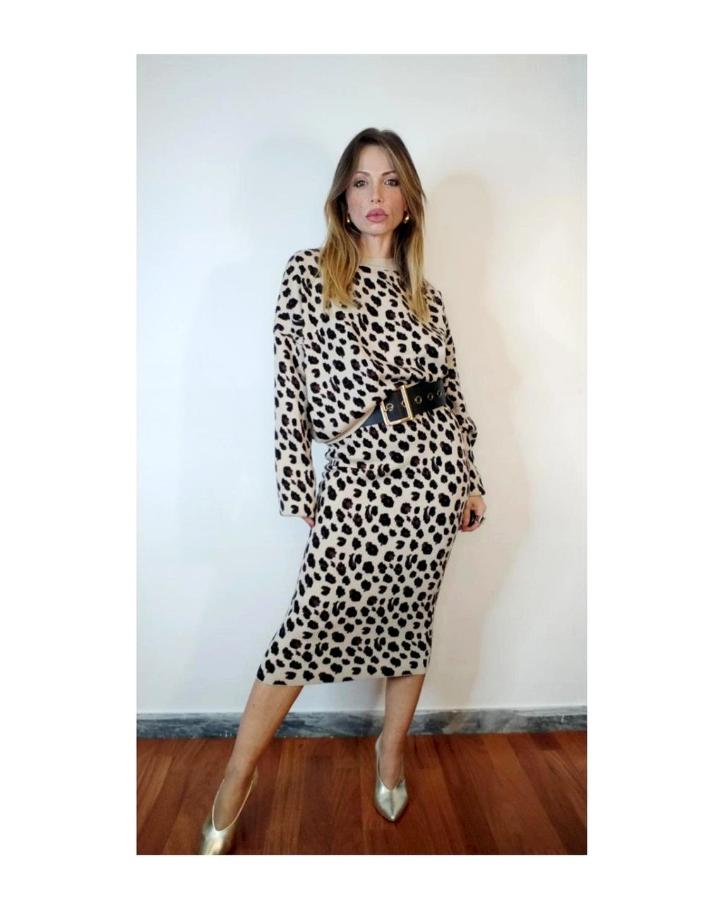 Coor knitted sweater &amp; longuette set, SPOTTED!