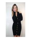 50% viscose knit sheath dress with buttons!