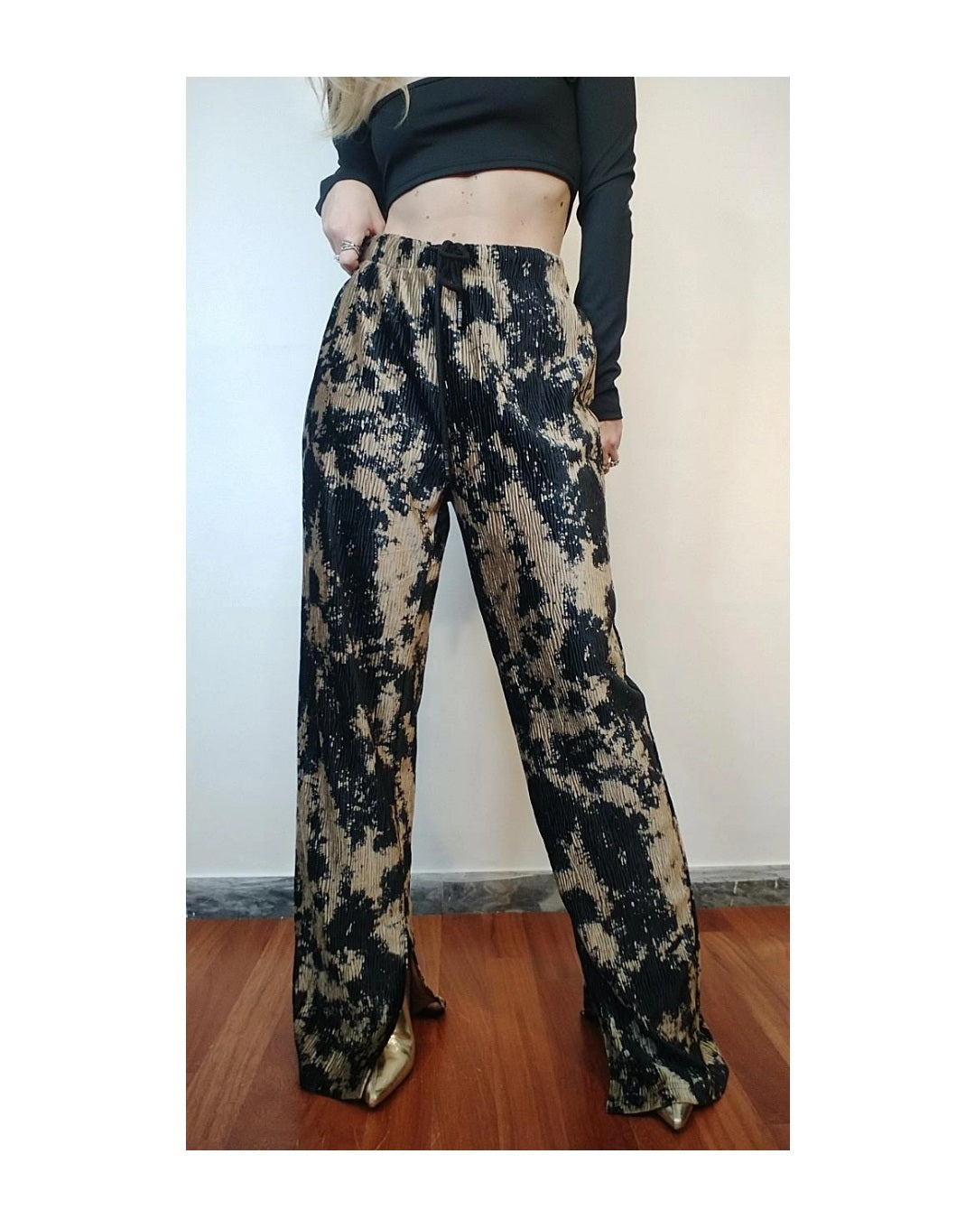 Velvet jogger trousers with slit!