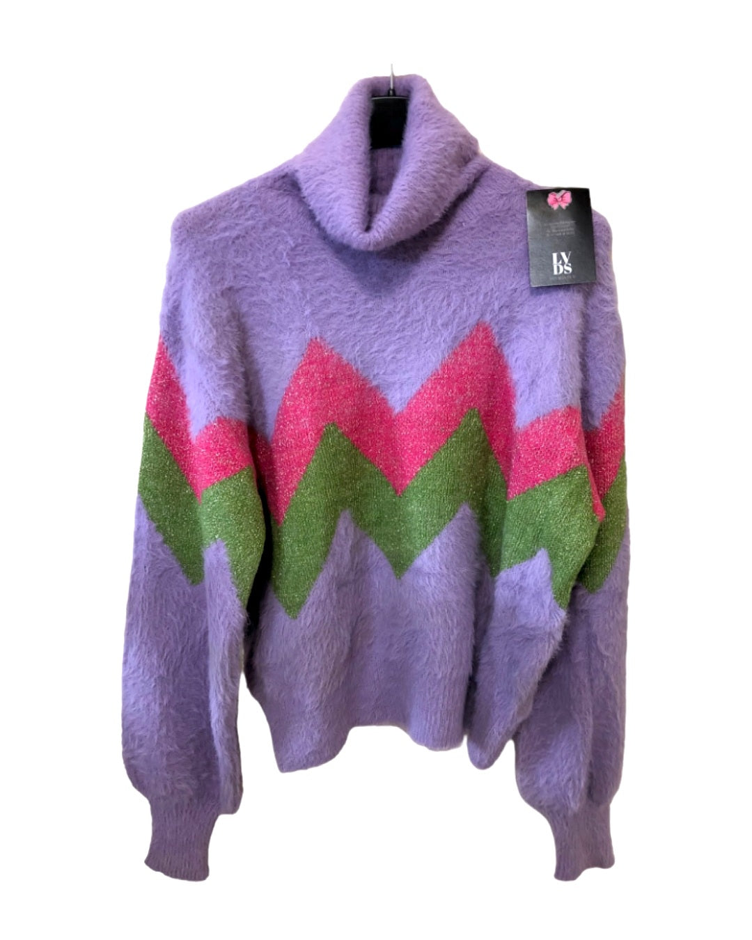 Maglione peluche ZigZag tricolor lurex!