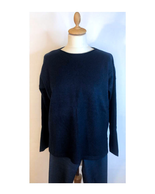 Oversized sweater 55% viscose, NIGHT BLUE!