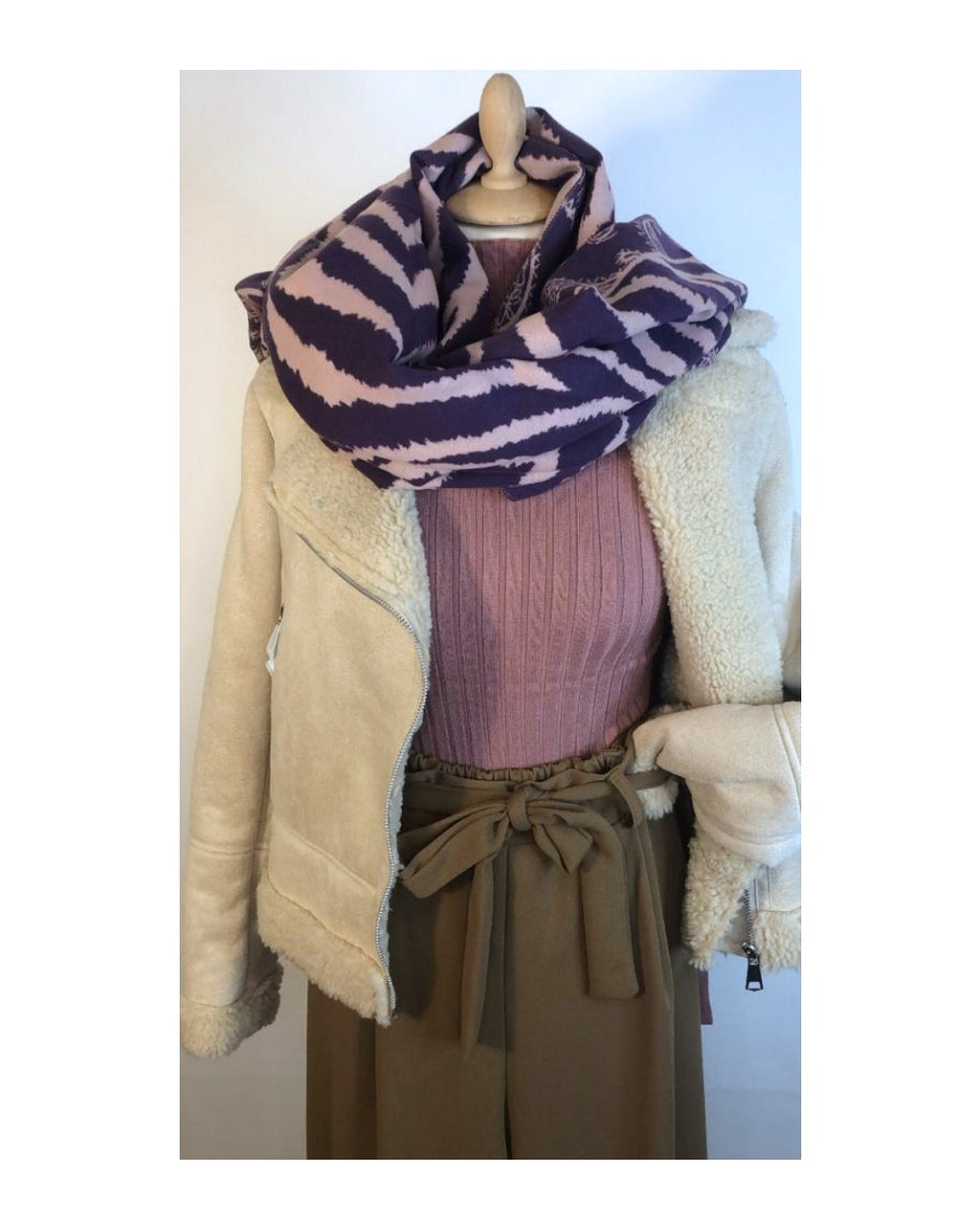 Cashmere, wool, viscose scarf, ZEBRA/PIED DE POULE!