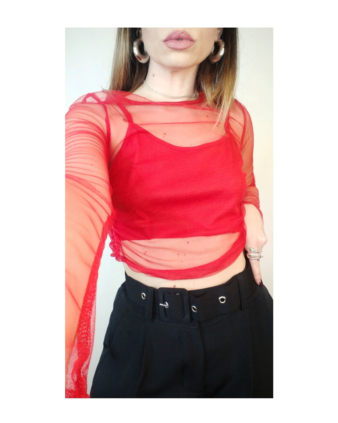 Maglia crop velata & top!