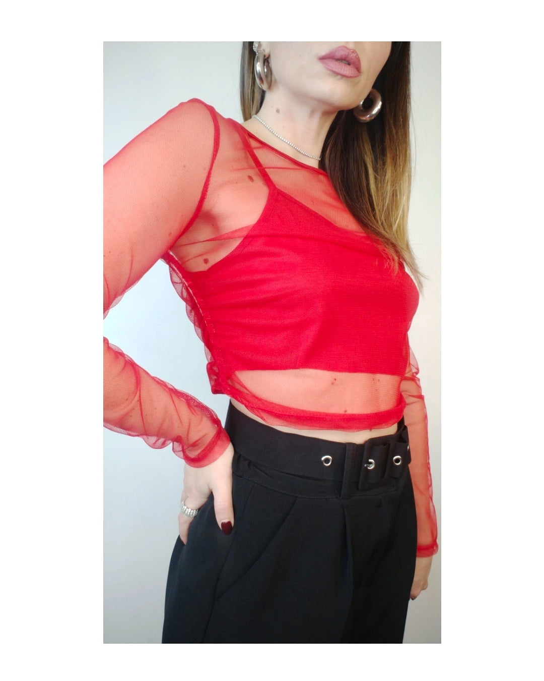 Maglia crop velata & top!