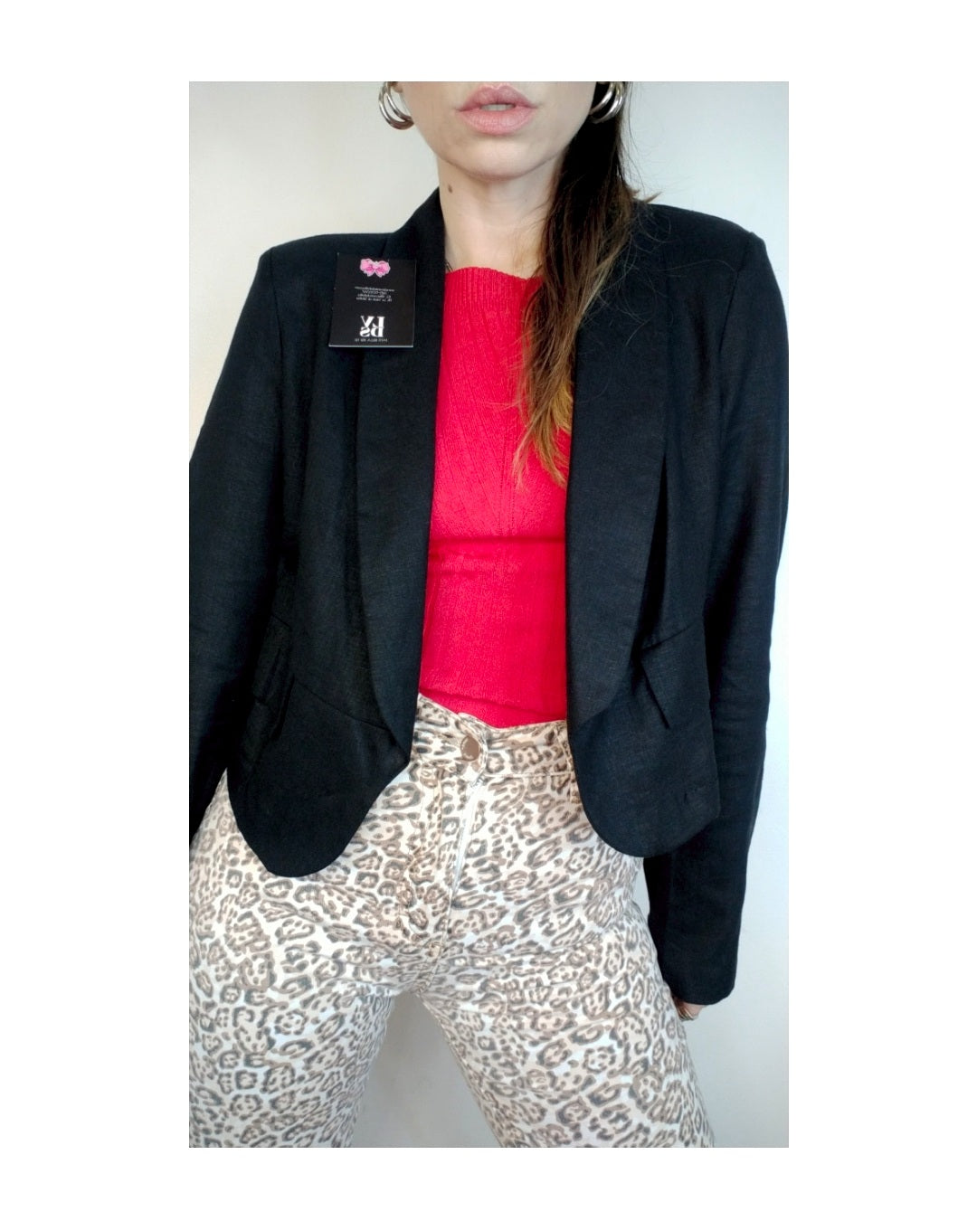 Blazer crop misto viscosa!