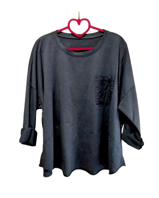 Maglia over 95% cotone garzato con taschino!