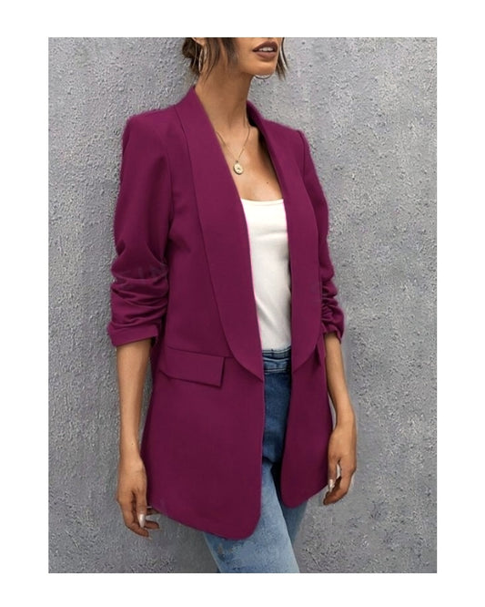 Blazer taglio maschile foderato con manica arricciata!