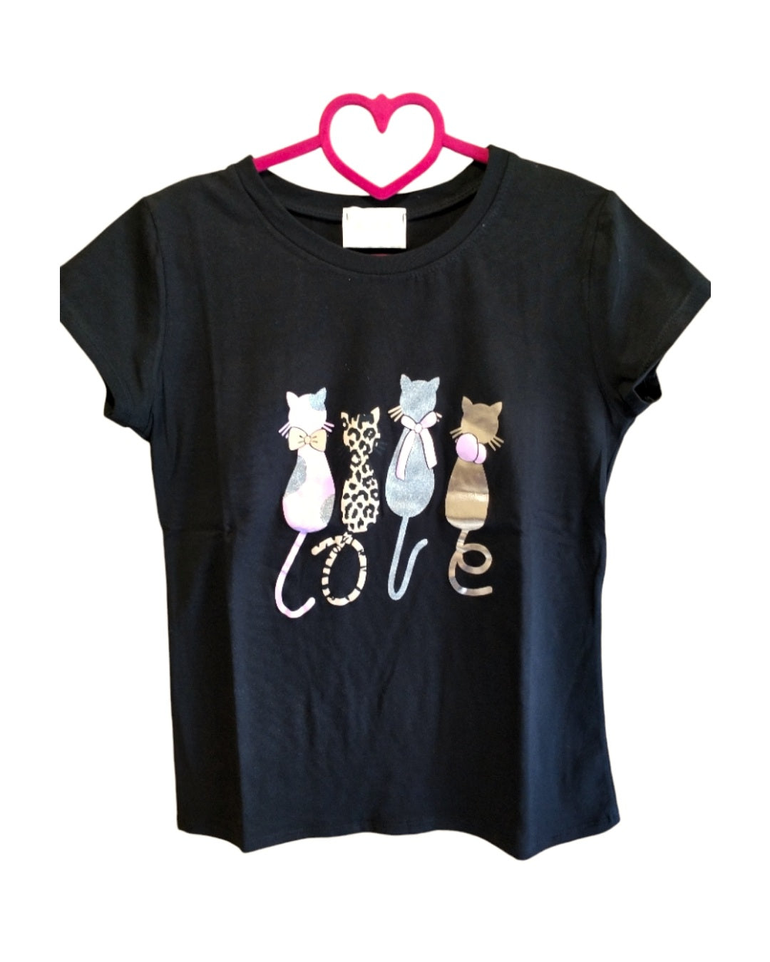 T-shirt 95% cotone, GATTI coda LOVE!