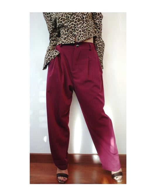 Pantalone slouchy ballon con bottone