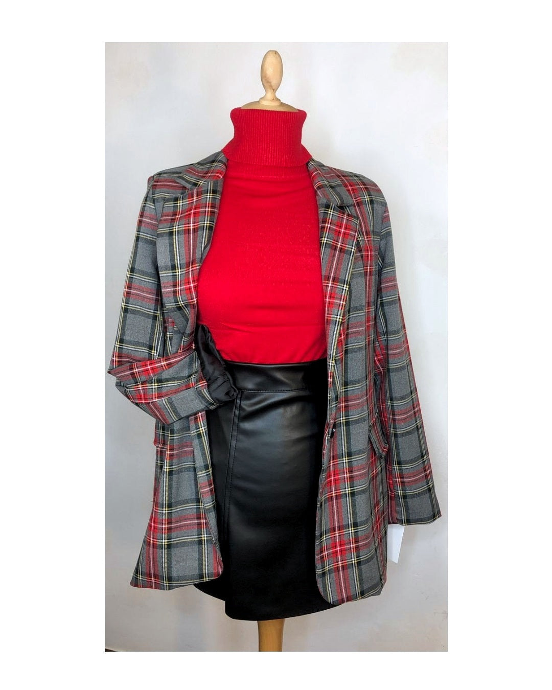 Giacca Tartan Grigio con un bottone!