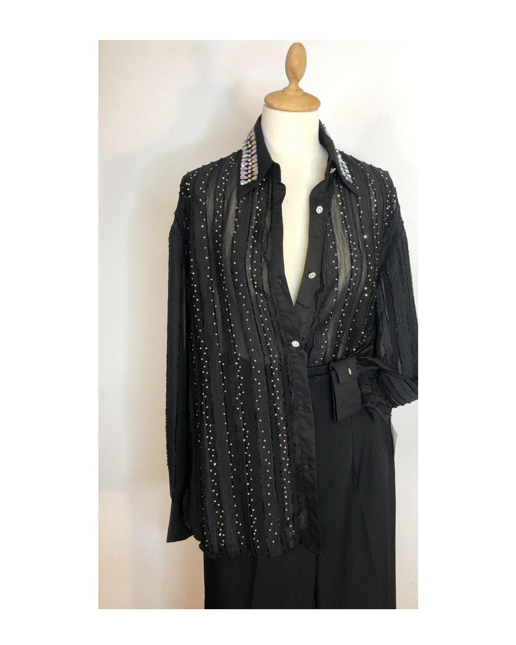 Camicia velata strass e brillantini!