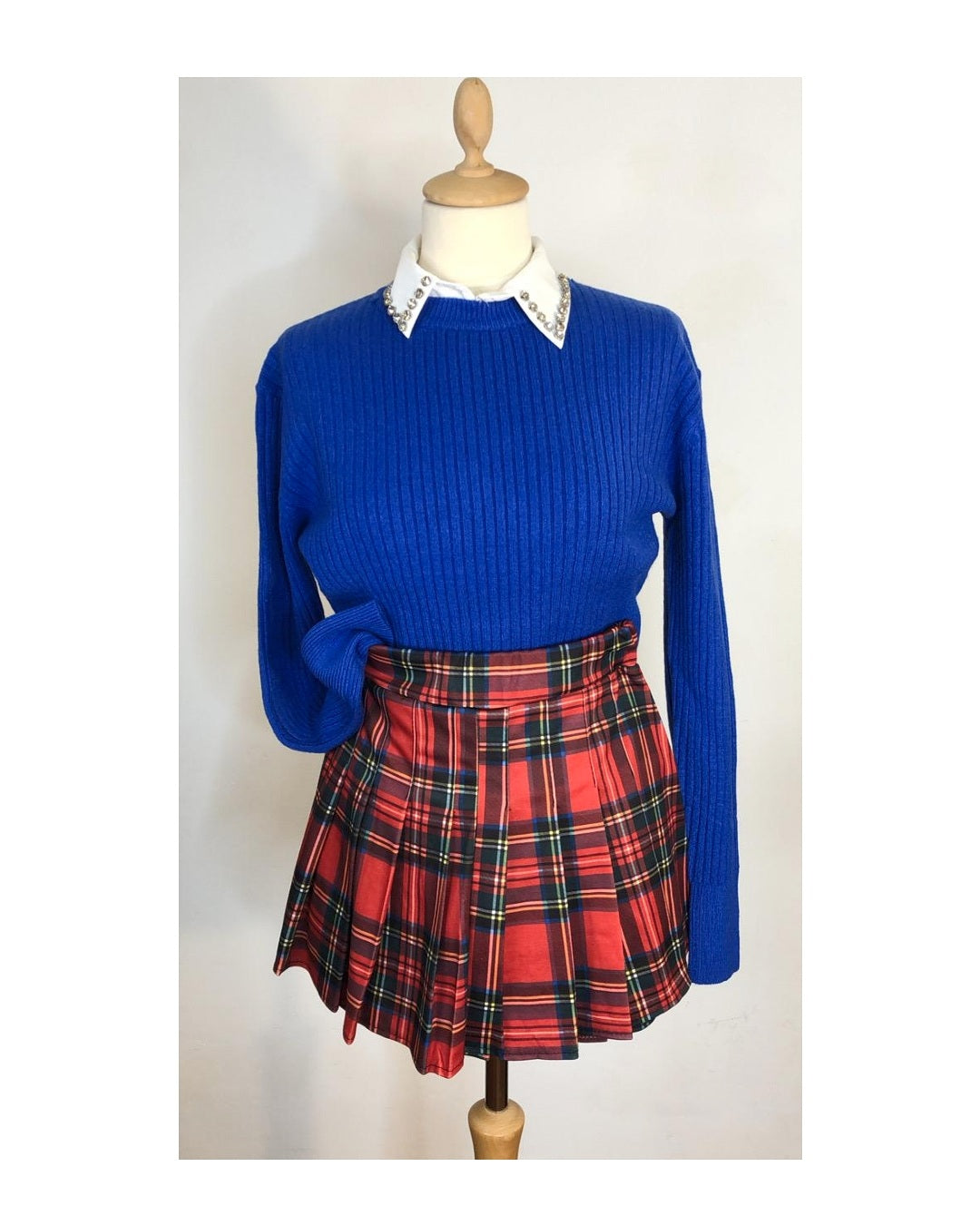 Maglione basic misto viscosa e modal, BLU ELETTRICO!