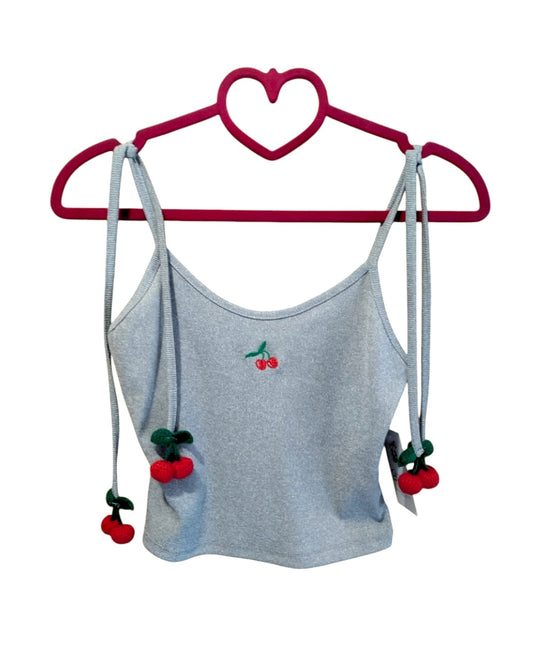 Top crop con nappine ciliege!