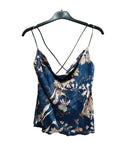 Sottogiacca 100% viscosa fiori blu!