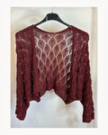 Cardigan traforato fili lurex 75% viscosa!