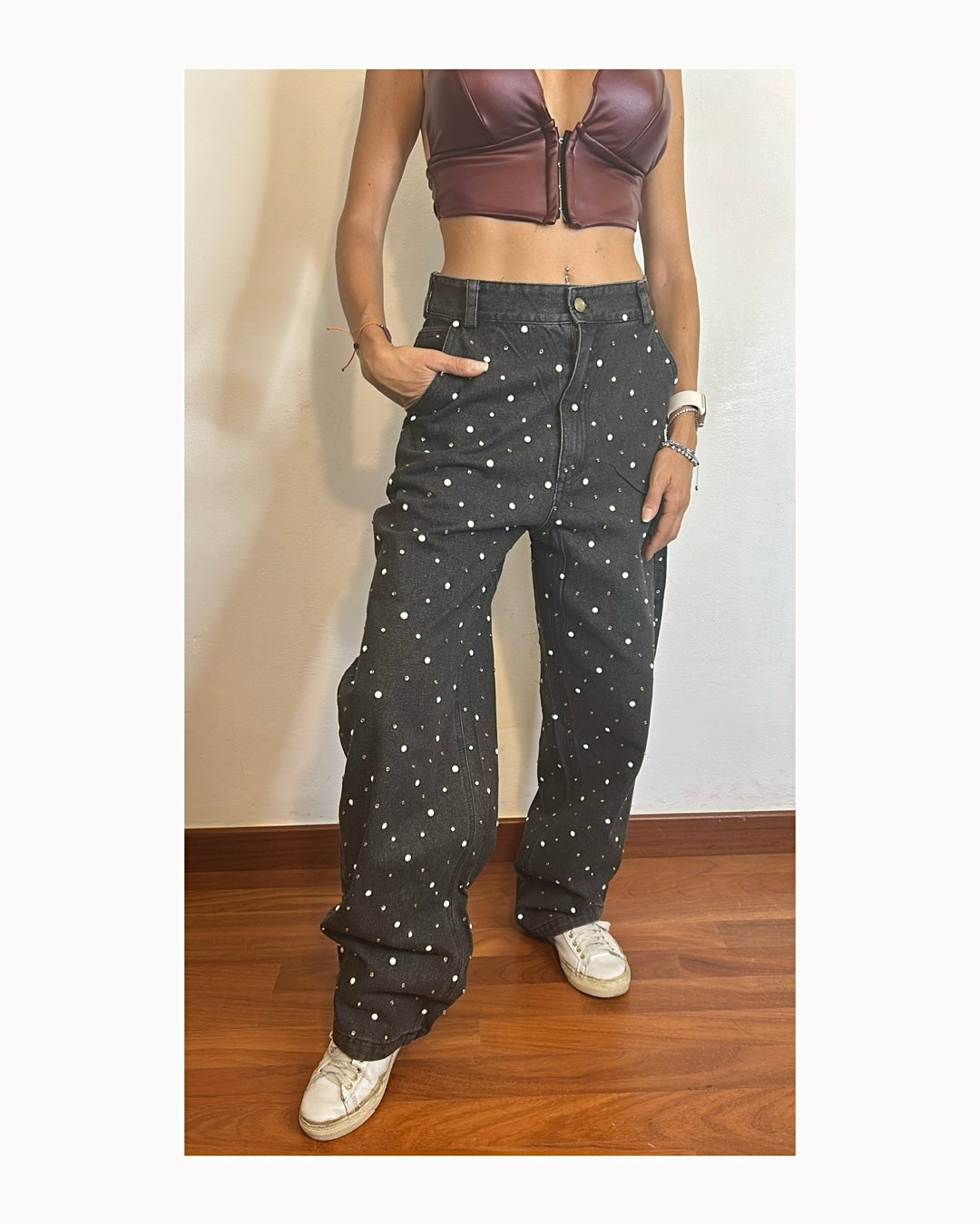 Coordinato full borchie: giacca e pantalone over fit!