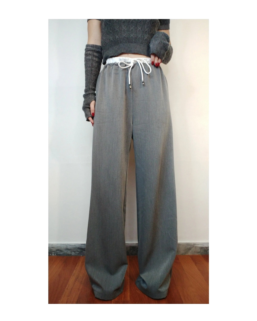 Two-tone palazzo trousers with elastic!