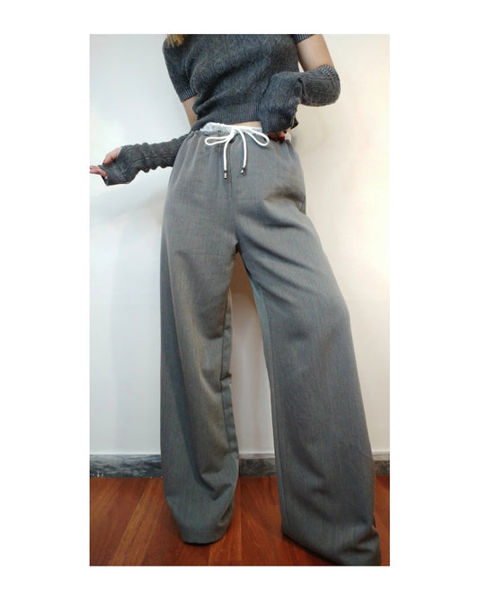 Two-tone palazzo trousers with elastic!