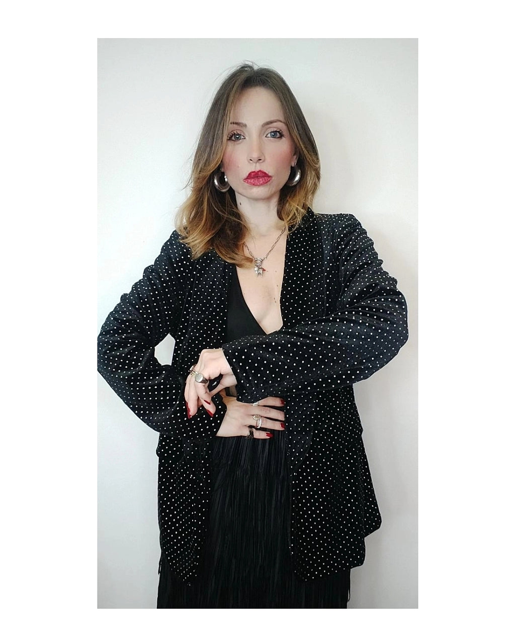 Giacca in vellutino con borchiette!