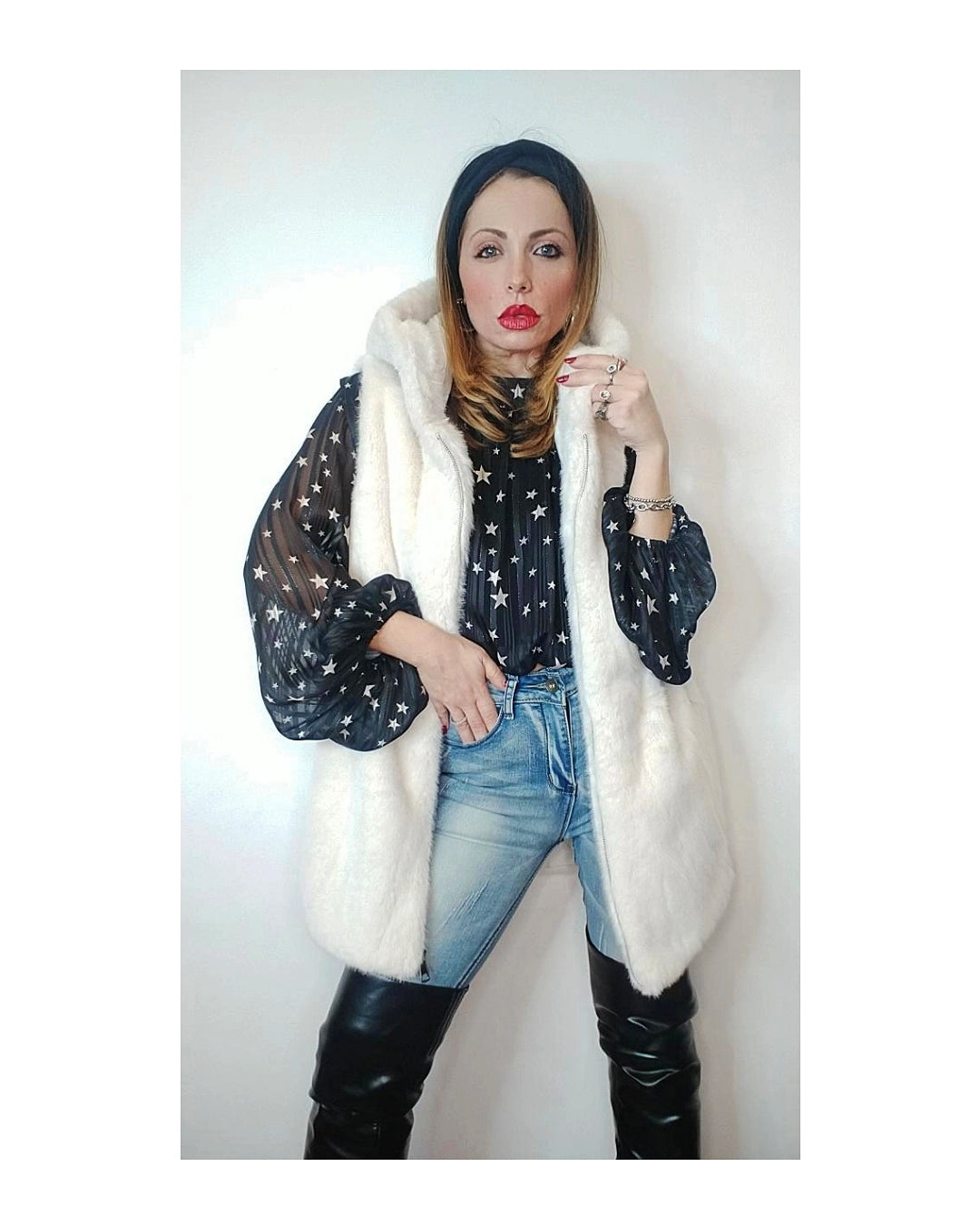 Gilet ecofur con cappuccio e zip!