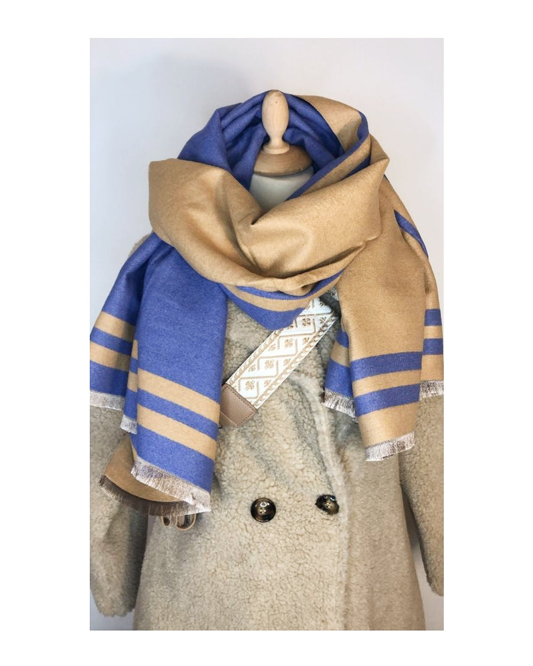 Sciarpa 100% viscosa bicolor a righe!