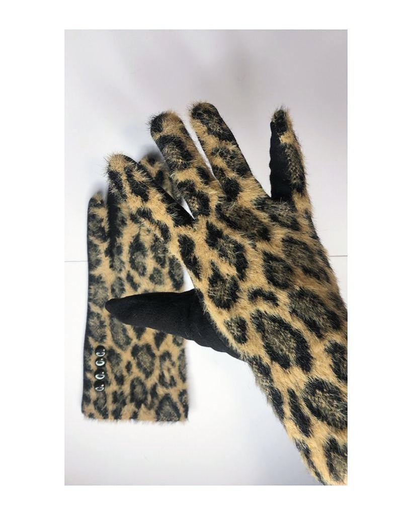 Guanti touchscreen in suede, peluche animalier e bottoncini!