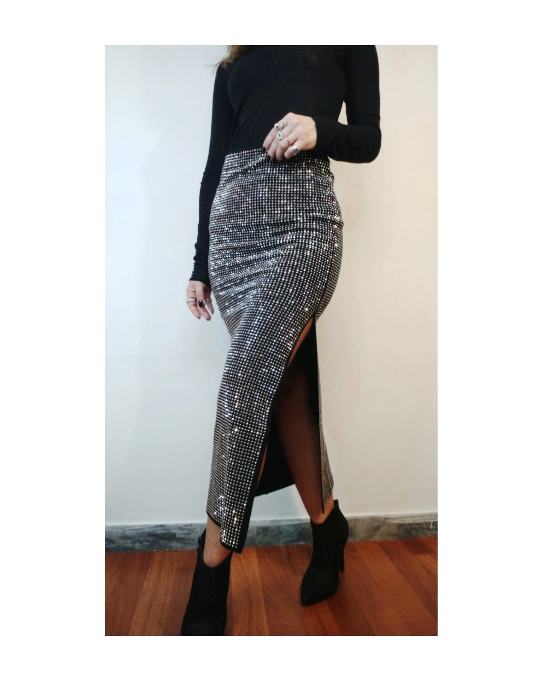 Gonna 95% cotone longuette con brillantini shine!