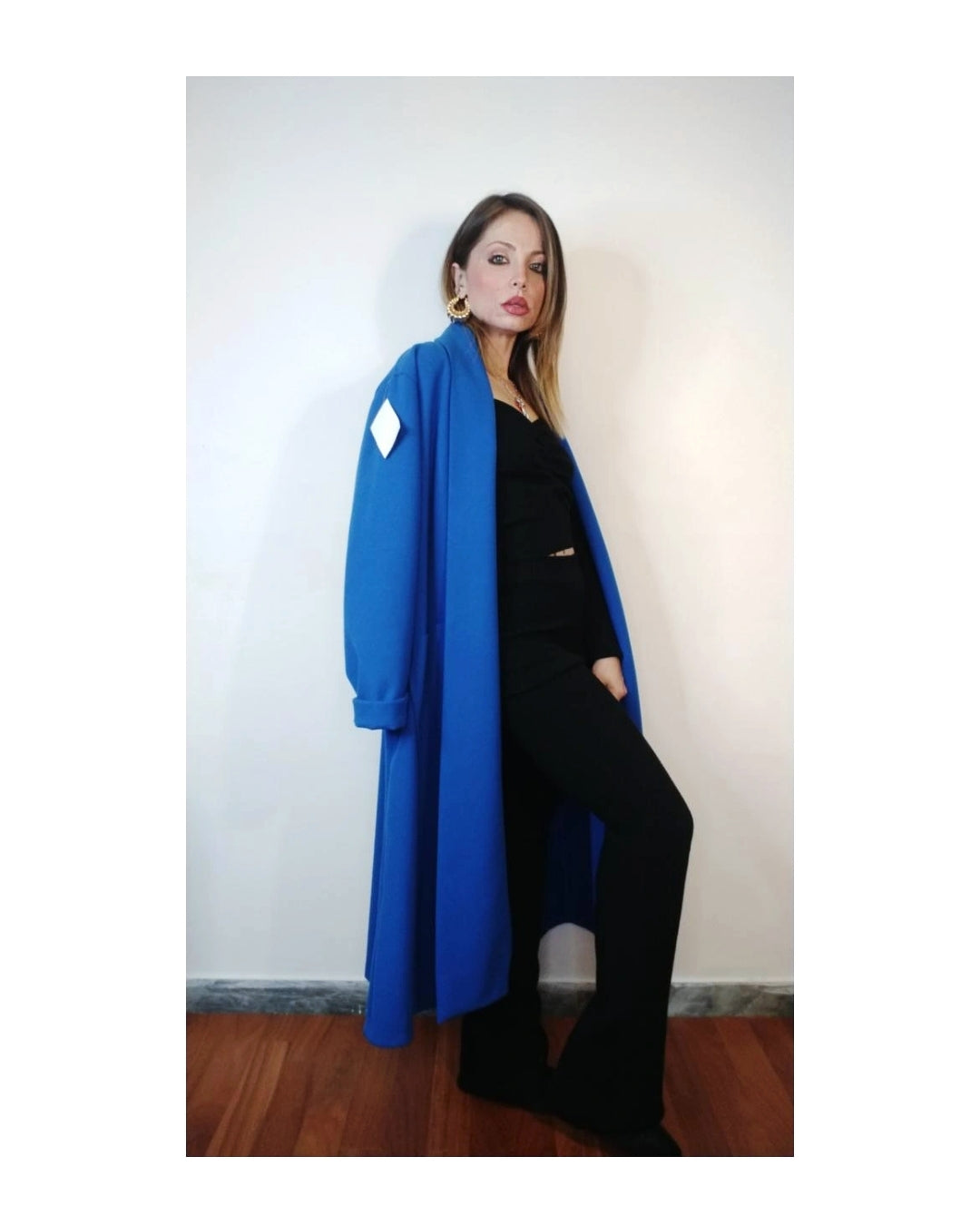 Cappotto aperto con cintura, BLU ELETTRICO!