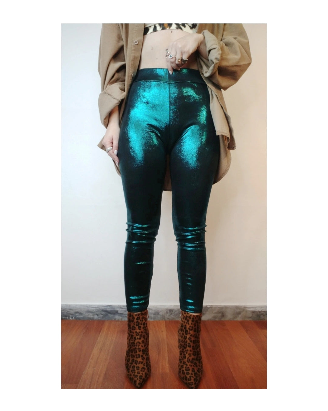 Laminated leggings: BLUE!