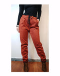 Pantalone dritto con elastico in suede!