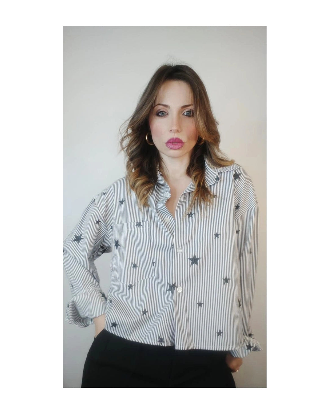 Camicia semi Crop righe e stelle!