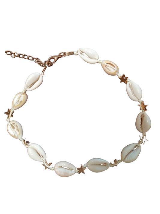 Collana stelline in ottone e conchiglie!