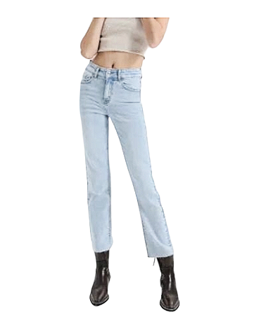 Jeans no stretch 96% cotone cropped lavaggio chiaro!