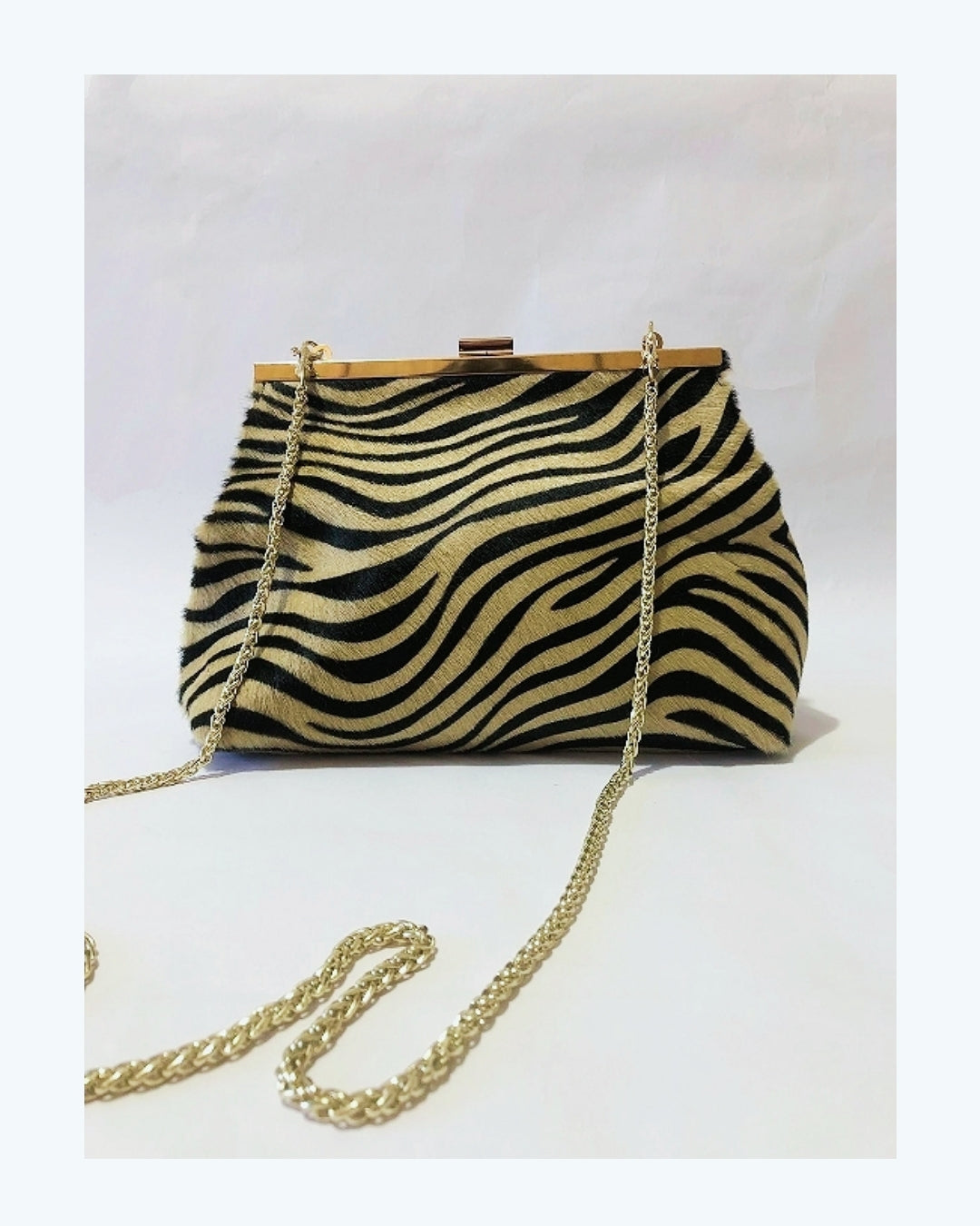Borsa clutch vera pelle e cavallino con tracollina!