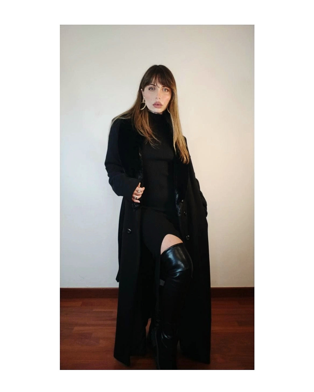 Cappotto lungo con collo ecofur e bottoni!