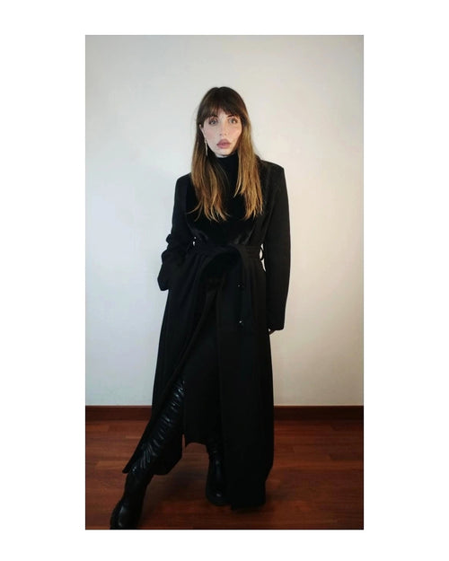 Cappotto lungo con collo ecofur e bottoni!