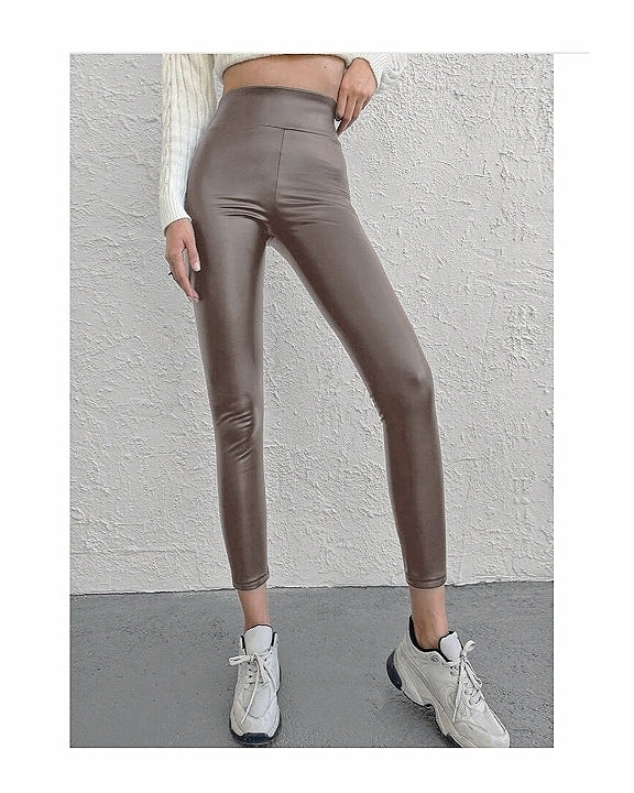 Leggings ecopelle felpato!