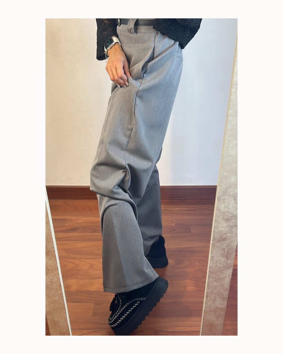 Pantalone a palazzo grigio!