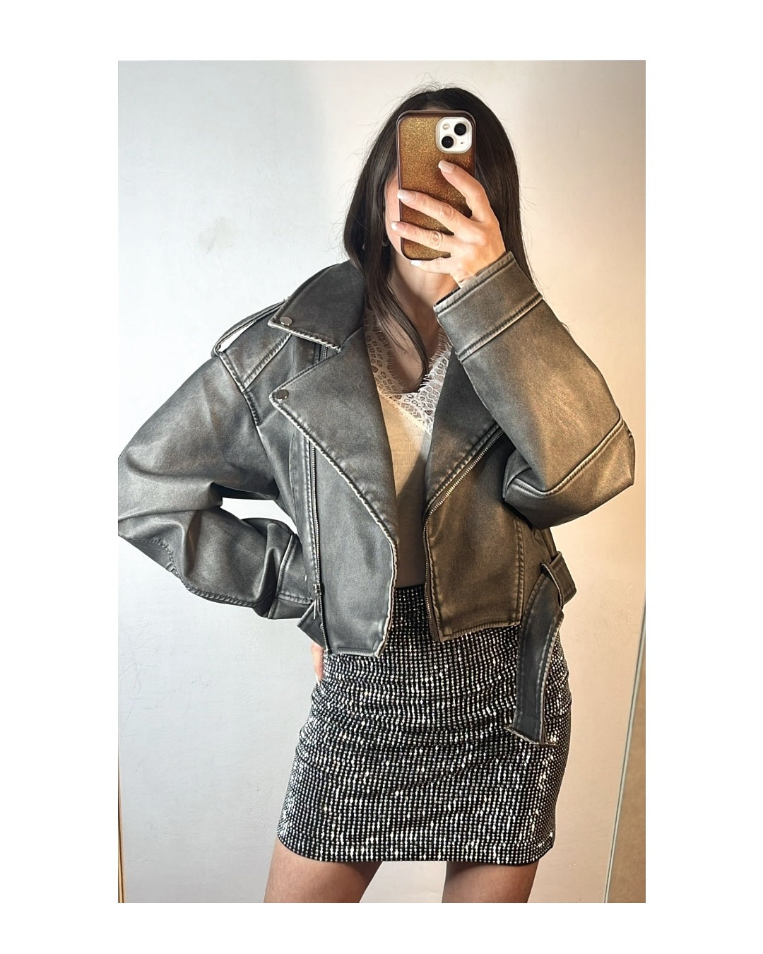 Gonna tubino 95% cotone full strass!