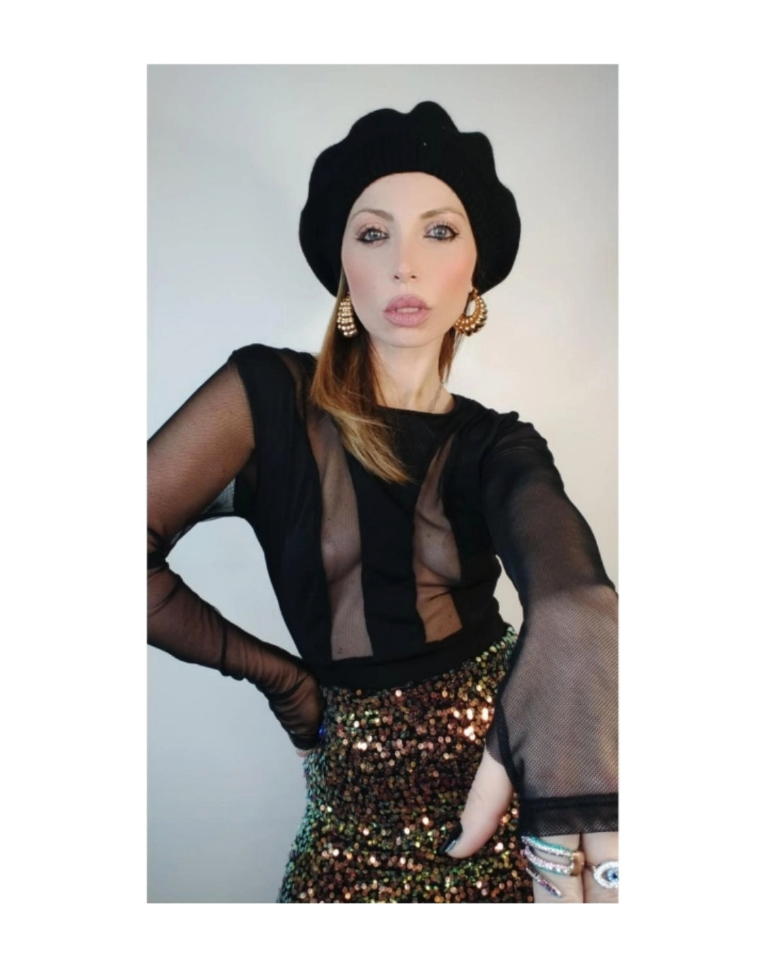 Maglia body trasparente scollo alto 'VedoNonVedo'!