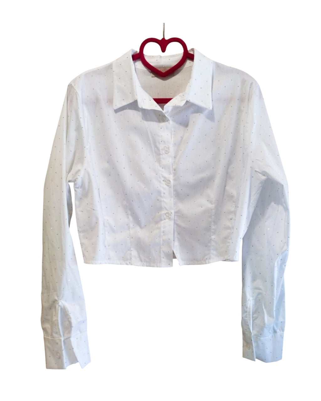 Camicia 97% cotone con brillantini: crop o regular!