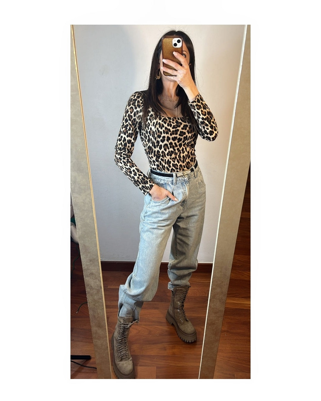 Maglia scollo quadrato leopardata!