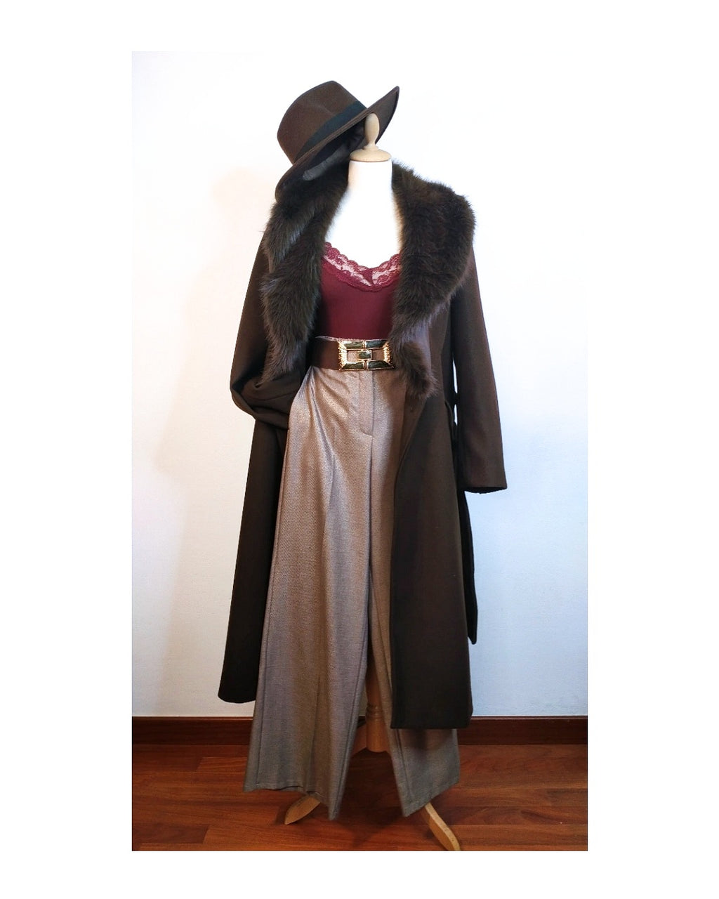 Cappotto lungo foderato con collo ecofur!