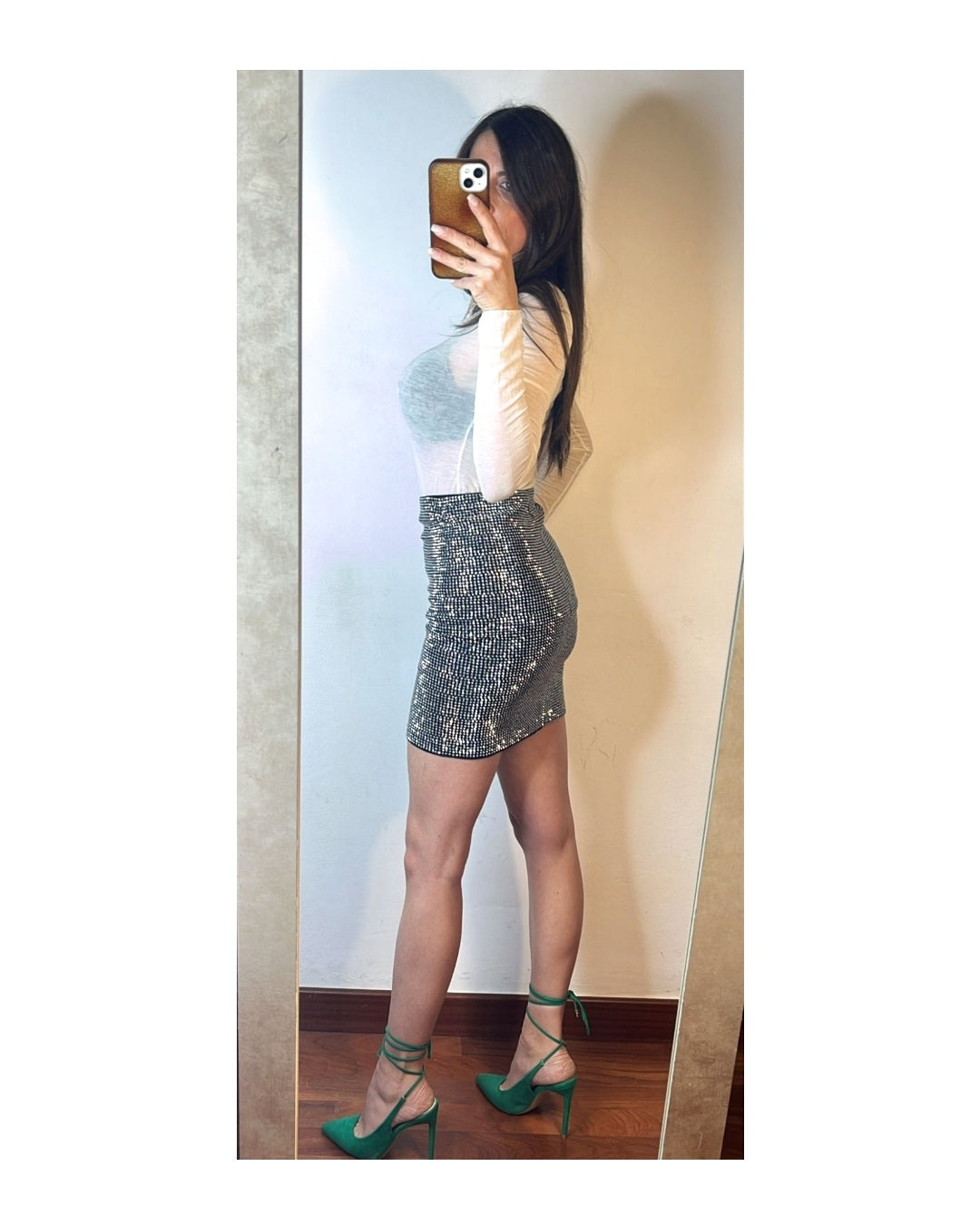 Gonna tubino 95% cotone full strass!