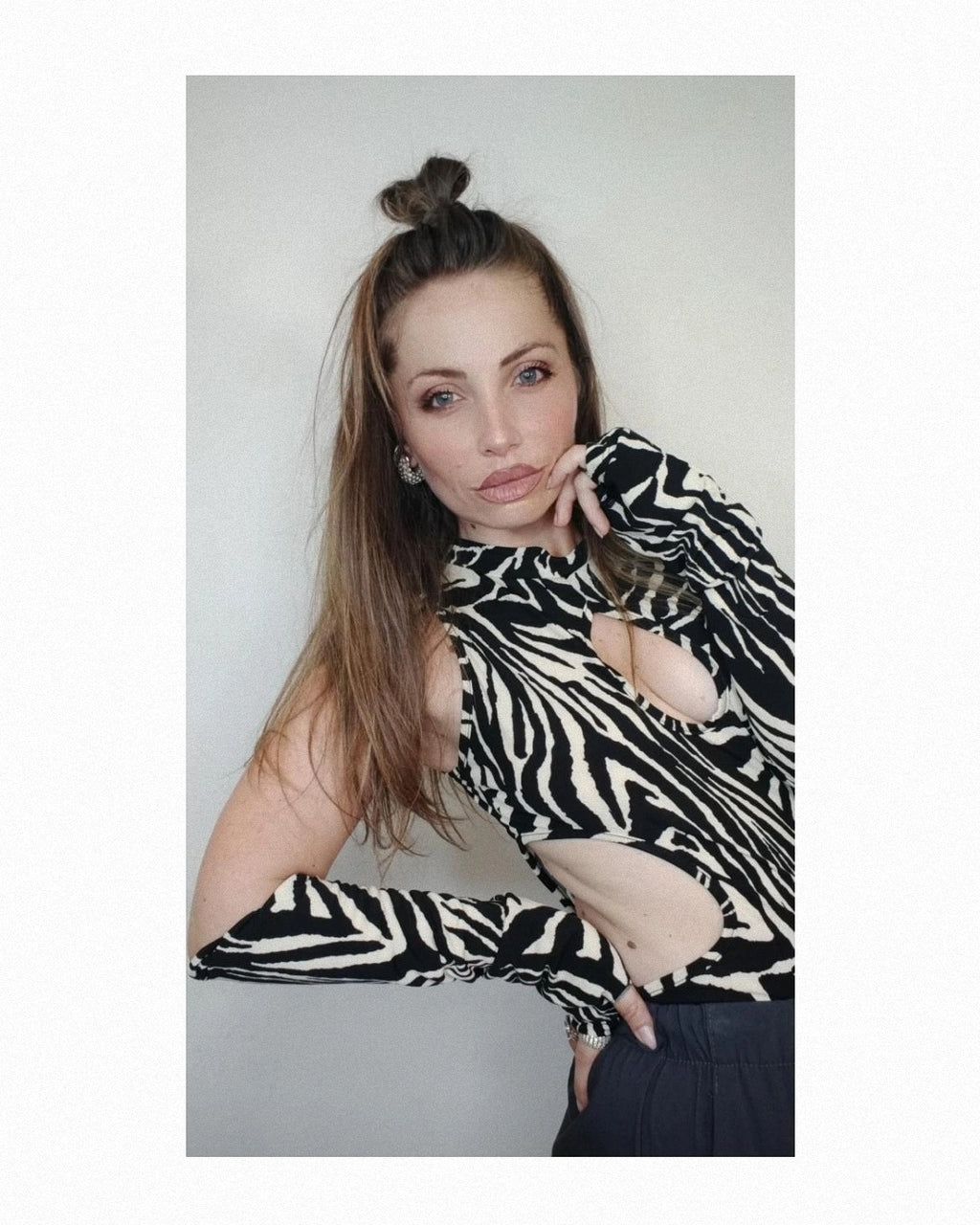 Body cut out con goccia e manicotti, ANIMALIER ZEBRATO!