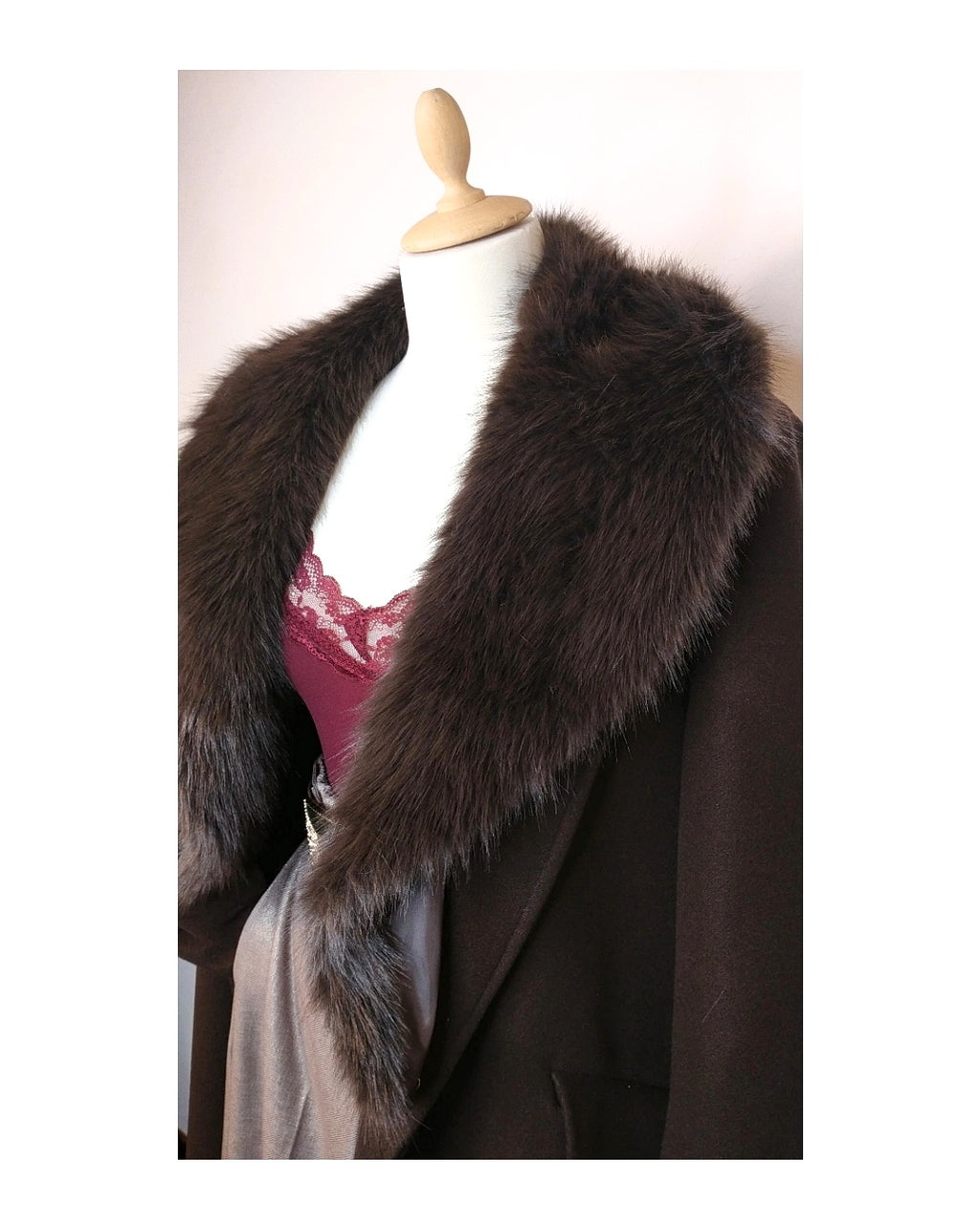 Cappotto lungo foderato con collo ecofur!