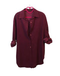 Camicia over 100% cotone a costine bordeaux!