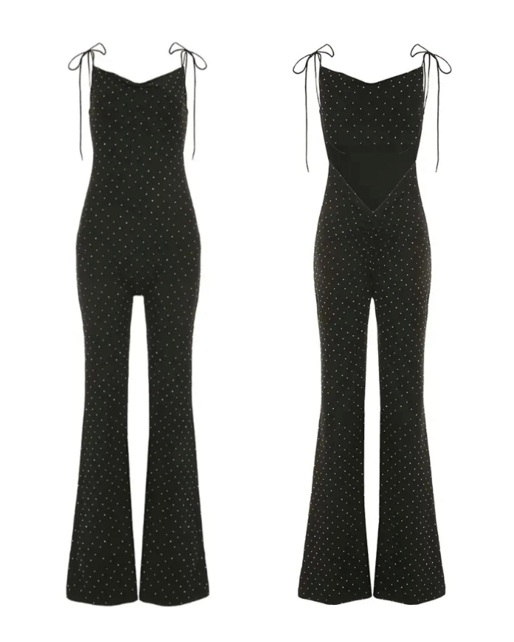 Tuta a zampa in lycra con mini cristalli!